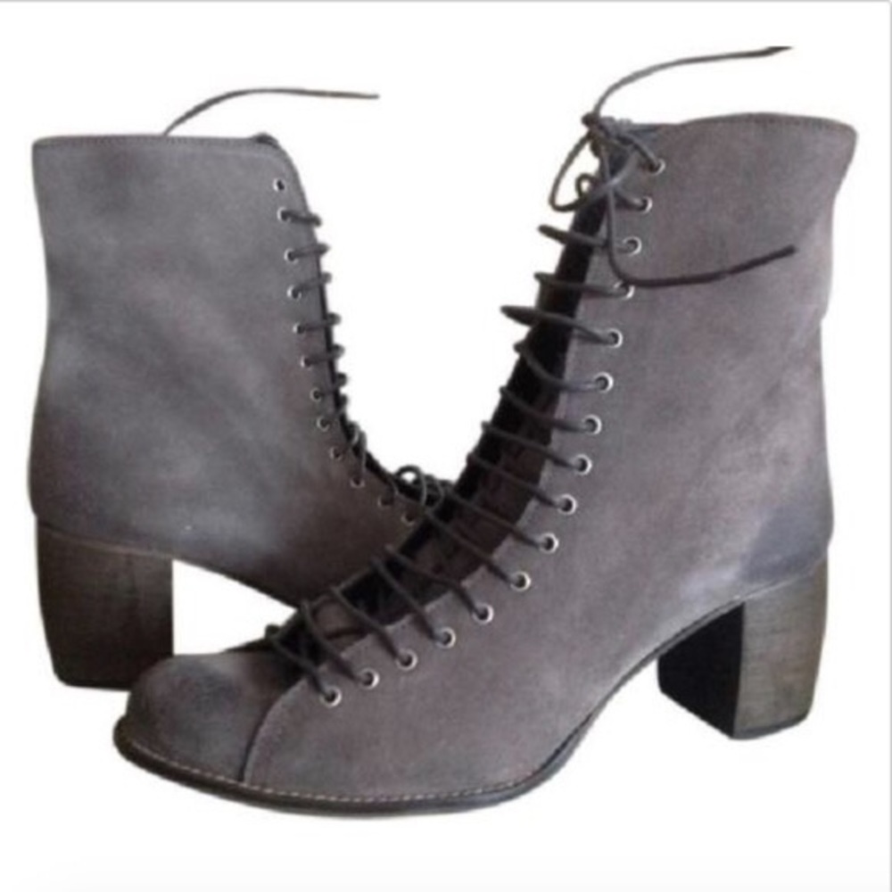 Jeffrey Campbell New Grey Suede Lace Up Booties 8